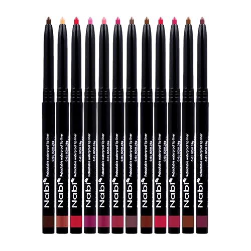 Beauty Spot 12 Colors Retractable Waterproof Lip Liner Set, Roll It Up Auto Lip Liner Pencil, Long Lasting Fade Resistant