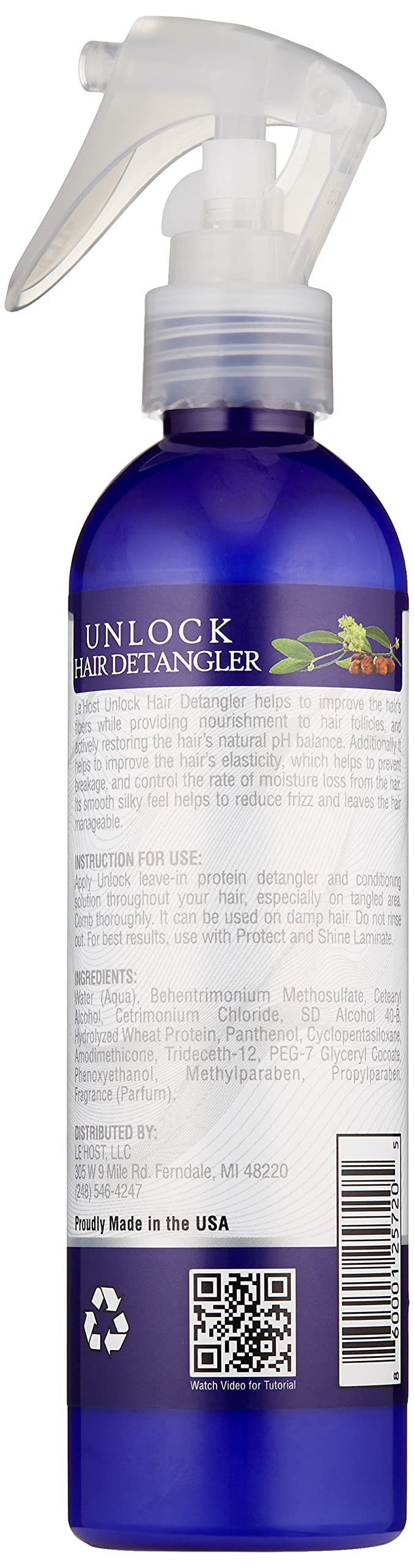 Unlock Hair Detangler (Leave-In Conditioner) Immediately stops hair breakage and promotes hair growth.