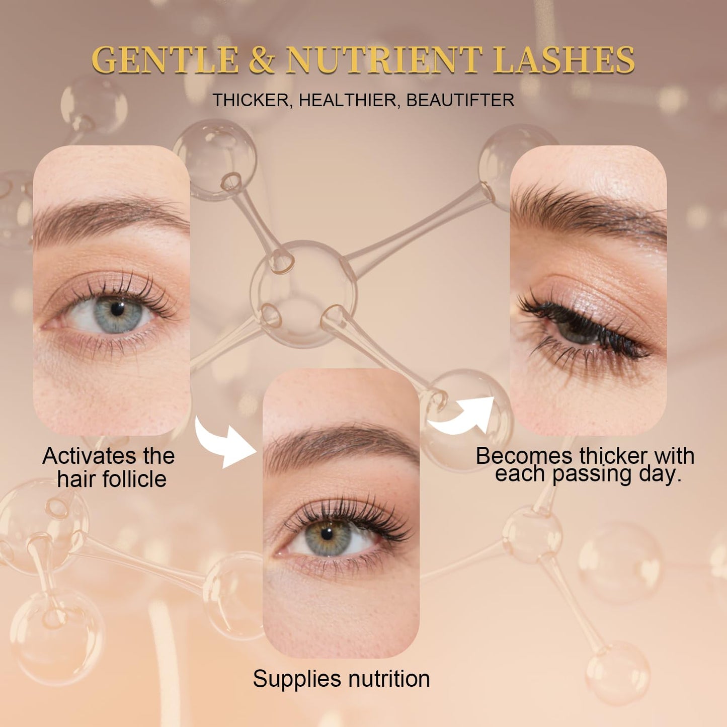 Lash Serum for Eyelash Growth, Premium Lash Enhancing Serum with Advanced Formula Volumizing Longer Fuller and Thicker Looking Lashes, Eyelash Growth