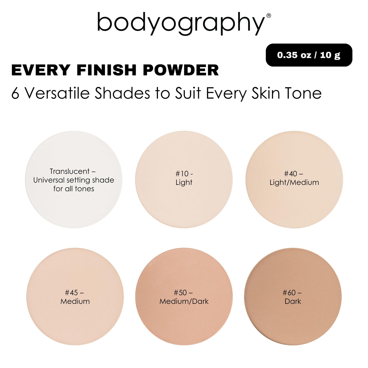 Every Finish Pressed Powder - Translucent by Bodyography for Women - 0.35 oz Powder