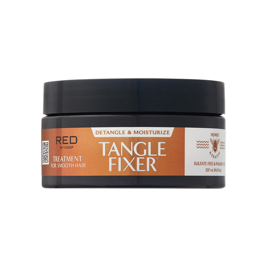 Red by Kiss Tangle Fixer with Honey & Keratin, Sulfate-Free Intensive Detangling Treatment for Shine & Frizz Protection, Mango & Peach Scent