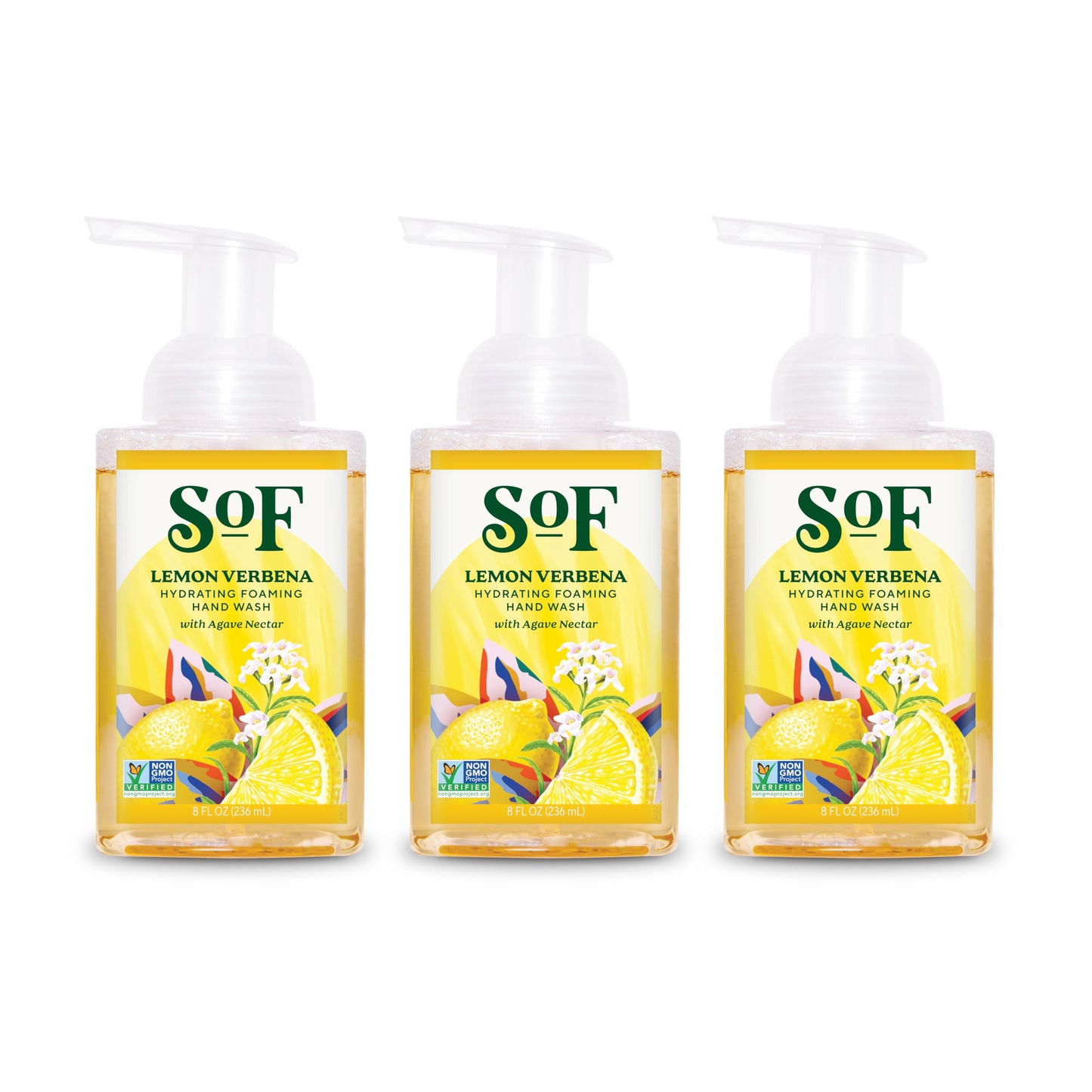 South Of France SoF Hydrating Foaming Hand Wash - With Organic Agave Nectar & Coconut Oil- Vegan & Non GMO- Free From Phthalates, Sulfates & Parabens