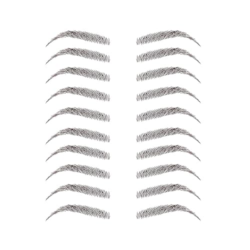 Neva Nude Instant Eyebrows 10 Pairs, Dark Brown/Black Temporary Eyebrows | Easy Application & Long Lasting | Waterproof (Sexy Substitute)
