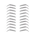 Neva Nude Instant Eyebrows 10 Pairs, Dark Brown/Black Temporary Eyebrows | Easy Application & Long Lasting | Waterproof (Sexy Substitute)
