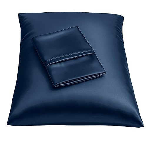 BLISSFORD Satin Pillowcase with Zipper, for Hair and Skin Care, Feels Soft and Cool Like a Silk Pillowcase, Satin Pillow Cases 2 Pack, Slik Pillow