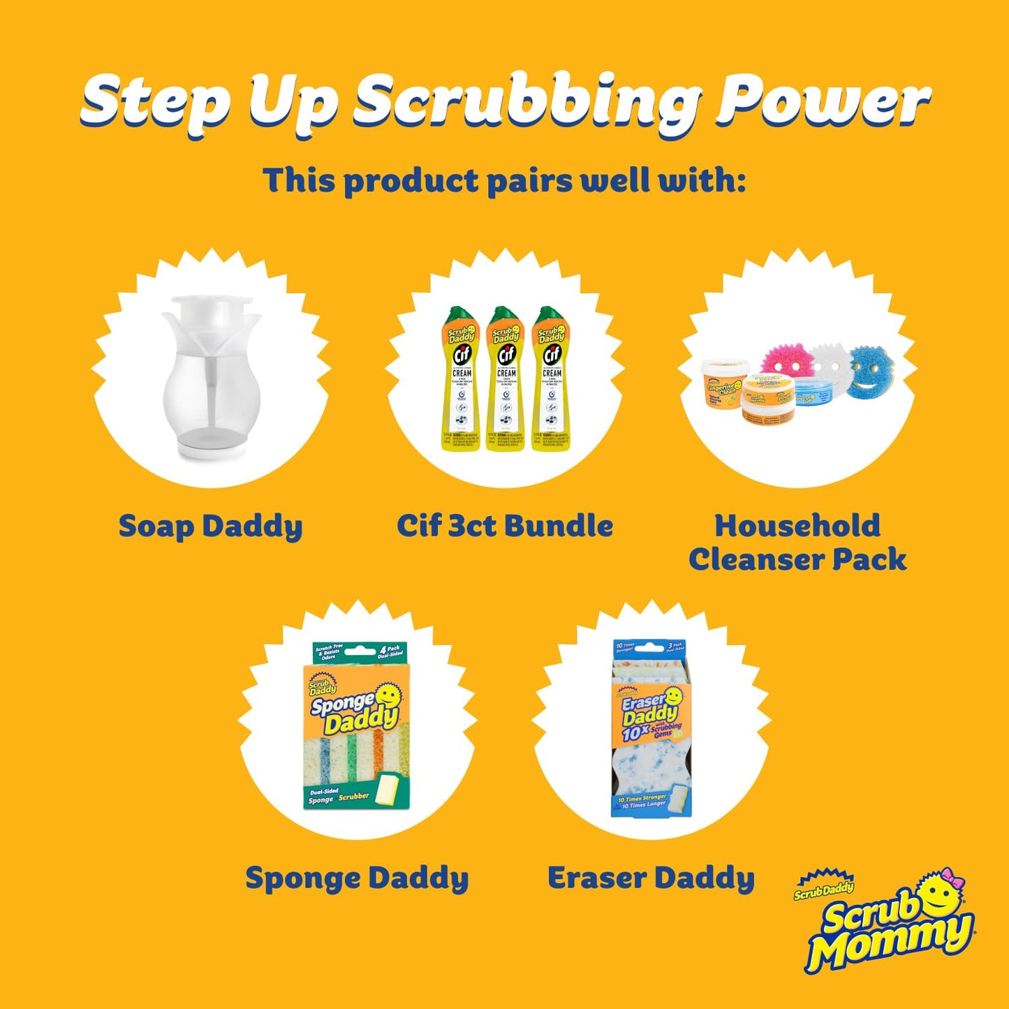 Scrub Daddy Scrub Mommy Sponges – Dual-Sided Non-Scratch Dish & Cleaning Sponges for Kitchen & Bathroom – 3 Count, Multi-Surface Safe