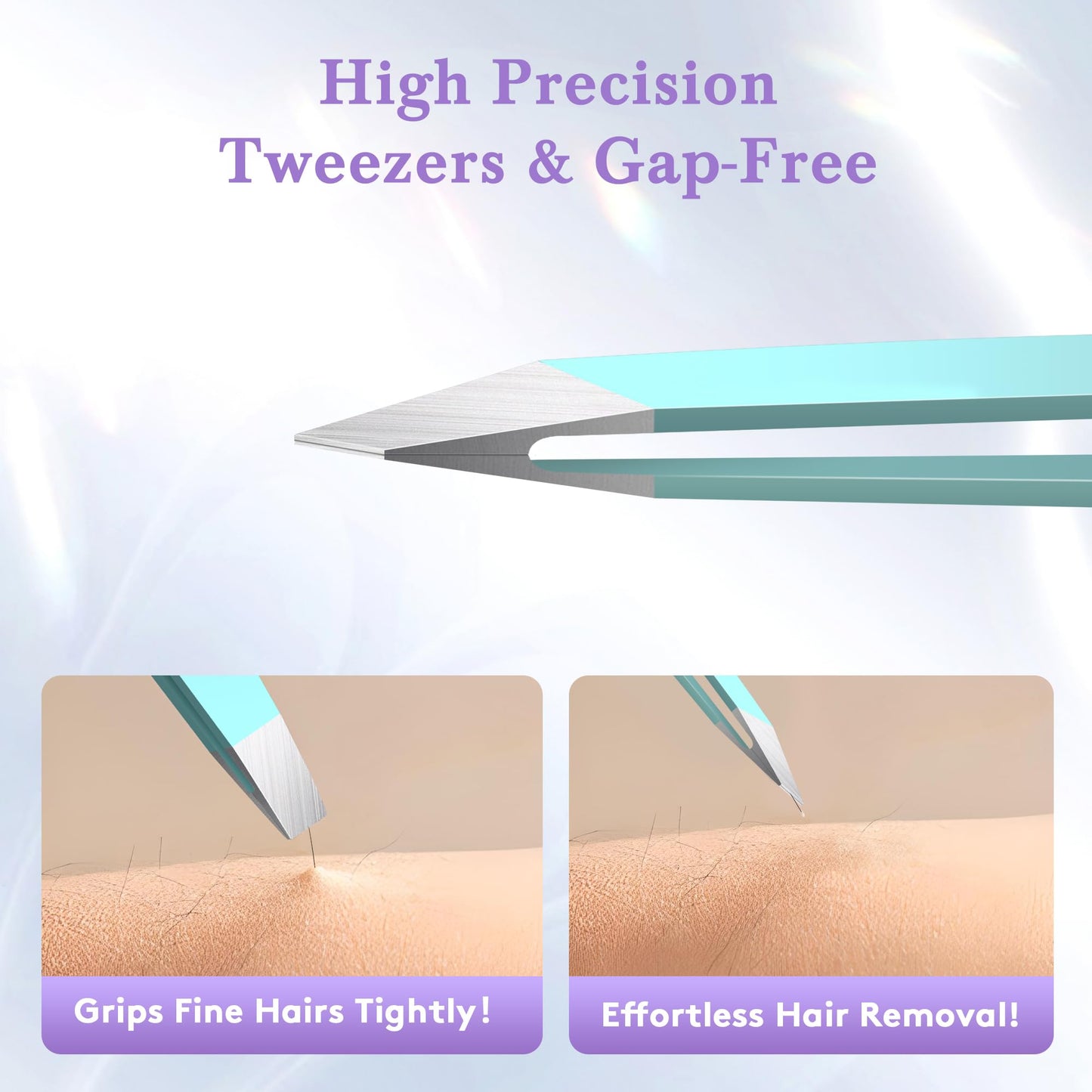 BEDACE Tweezers for Women and Men Facial Hair,Thickened 430 Stainless Steel High Precision and Comfort Slant point Flat Hook tweezer for Eyebrows Beauty and Personal Care bedace
