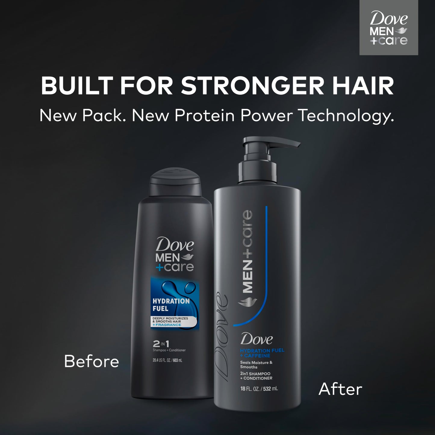 Dove Men+Care Shampoo 1 ct Hydration Fuel to Seal Moisture & Smooth Hair, with Caffeine, 18 FL OZ Beauty and Personal Care DOVE MEN + CARE