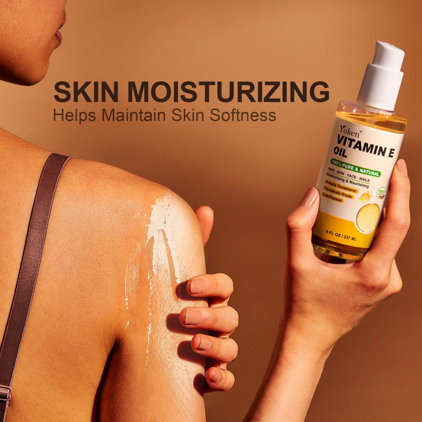 Yoken Vitamin E Oil for Skin Face Body 8 Oz Cold Pressed Vitamine Body oils Beauty and Personal Care Yoken