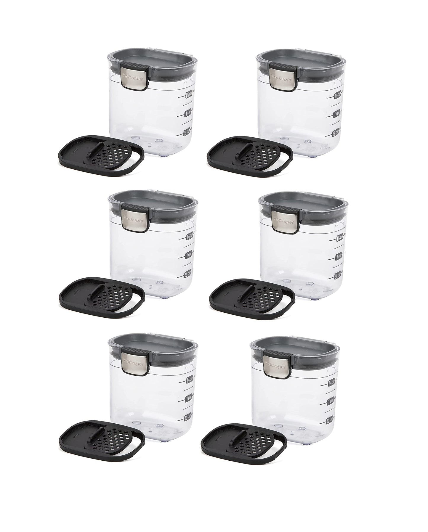 Progressive PKS-401 1.5 Cup Mini Prokeeper+ Airtight Silicone Seal Storage Container Great For Spices & Baking Acessories (6- Piece)