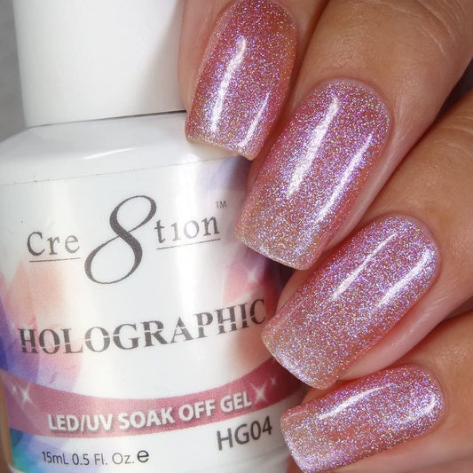 [HG04] Cre8tion - Holographic Collection Soak Off Gel [Easy Application] LED/UV Cured 15mL / 0.5 fl oz Beauty & Personal Care Cre8tion