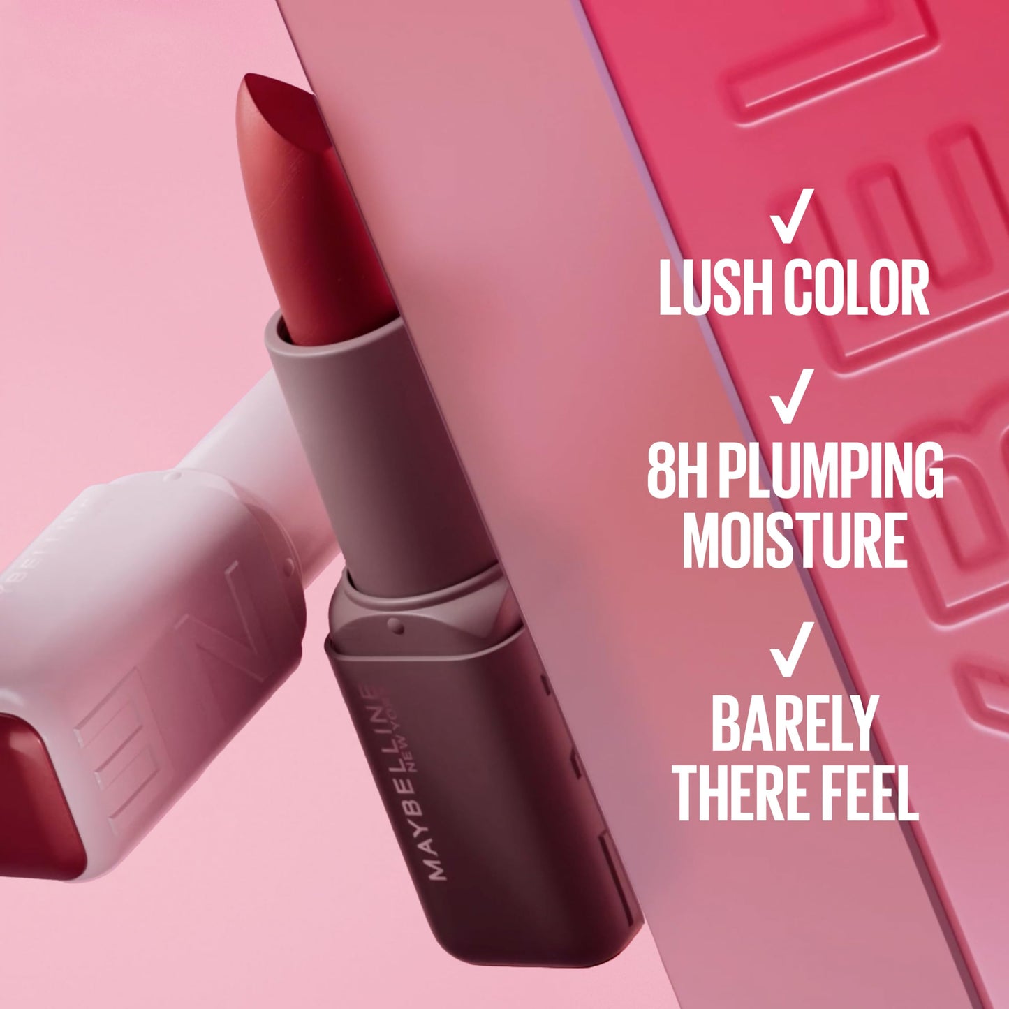 MAYBELLINE Serum Lipstick, Hydrating Lip Makeup with 8HRs of Lip Plumping Moisture with Hyaluronic Acid + Oil Blend, Fit Check (Midtone Cool Pink