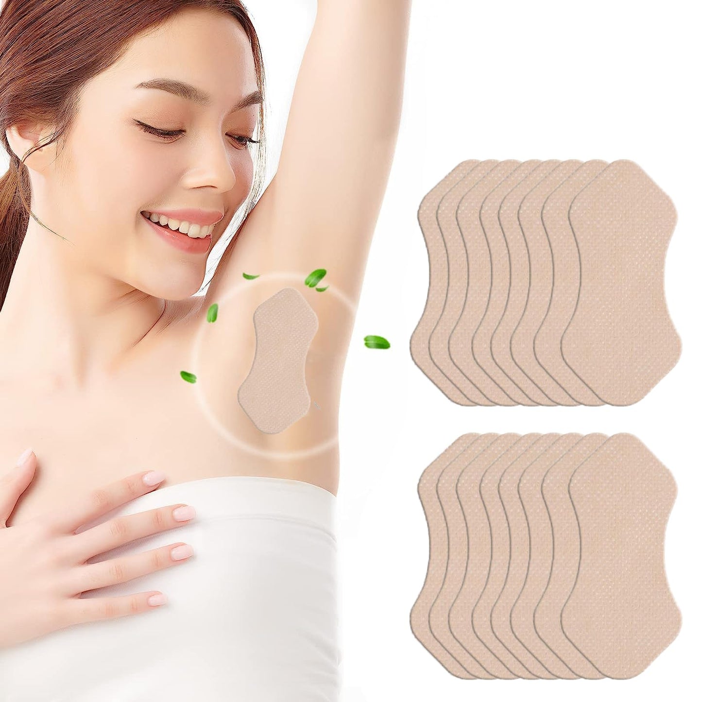 Armpit Sweat Pads, 20 Pcs Invisible Self-adhesive Underarm Sweat Pads, Disposable Anti Perspiration Absorbent Deodorant Prevention Pad, Armpit Beauty and Personal Care Xemz