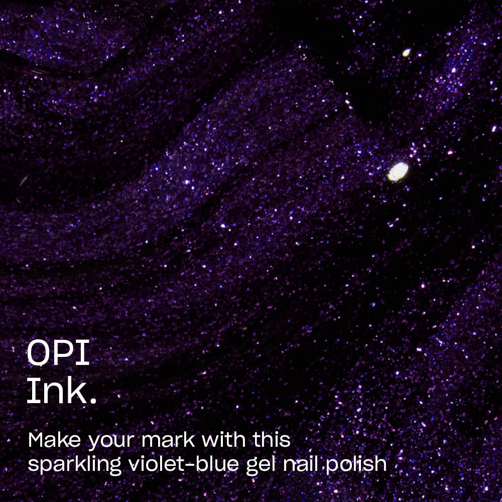 OPI Nail Lacquer OPI Ink. | Opaque Dark Purple Shimmer Chip Resistant Nail Polish | Fast Drying, Streak Free