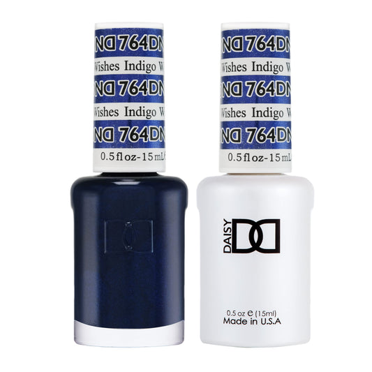 DND Gel Polish Set, Purple Collection, UV/LED Gel Polish and Air Dry Nail Lacquer, Matching Chip-Free Polish Duo, 764 Indigo Wishes, 0.5 Fl Oz