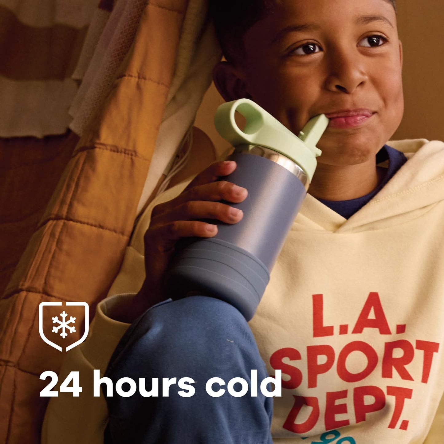 Hydro Flask Kids Water Bottle for School - Stainless Steel and Insulated with Straw Cap - 12 Oz in Anemone Purple