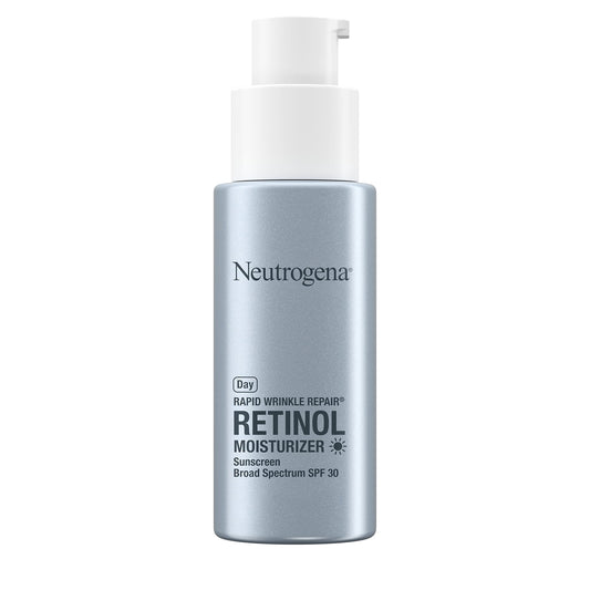 Neutrogena Rapid Wrinkle Repair Retinol Anti-Wrinkle Moisturizer with SPF 30 Sunscreen, Daily Anti-Wrinkle Face & Neck Retinol Cream with Hyaluronic