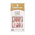 Gold Finger Gel Glam Design Nail Press On Nails, Gel Nail Kit, Polish Free Manicure Long Length