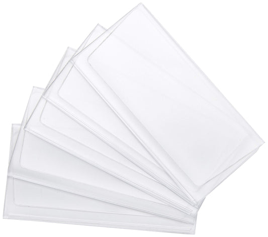 Set of 5 Heavy Duty Vinyl Checkbook Protector/Divider Trifold Wallet Inserts Made in USA Fashion Easy Read Register