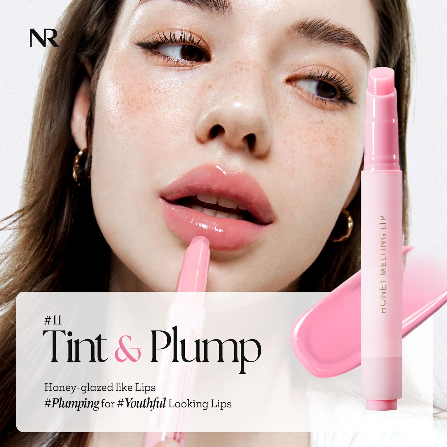 Nature Republic HONEY MELTING LIP PLUMPING (11 PINK) SOFT LIP STICK Tint & Plump Hydrating Gloss, Moisturizing balms, Volumizing formula & Sheer tint Beauty and Personal Care Nature Republic