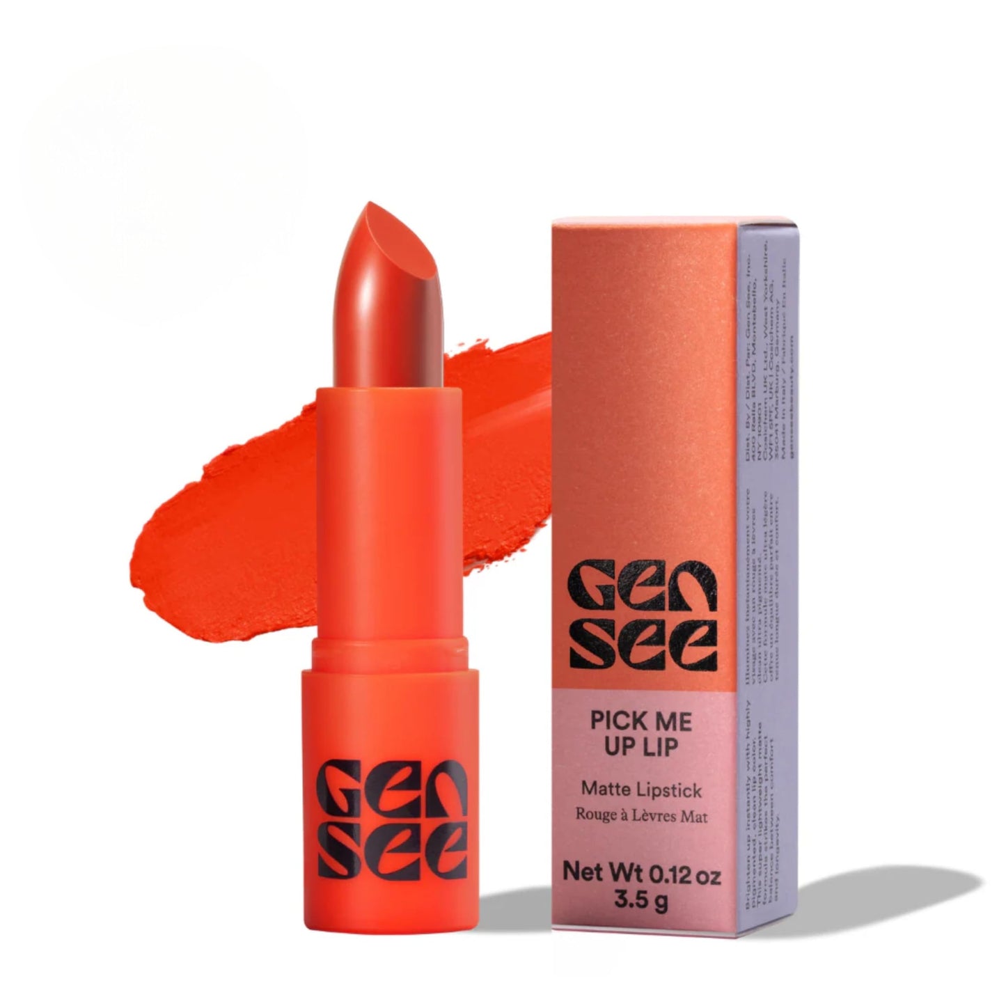GEN SEE Pick Me Up Lip Matte Lipstick, Selma - Soft Matte Highly Pigmented Comfortable Long Wear Color, Vegan Cruelty-Free, Made in Italy