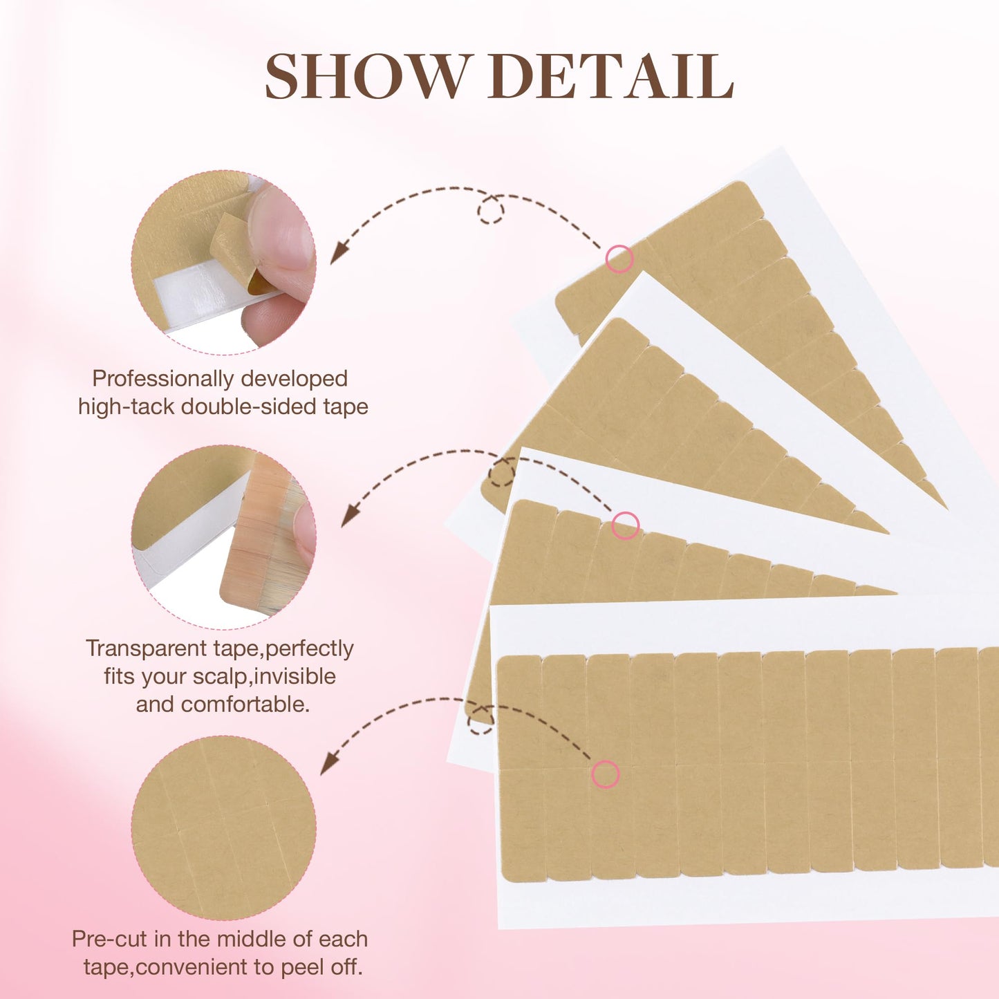 GOO GOO Hair Extension Double Sided Adhesive Replacement Tape, Professional Strong for Tape in Extensions 48pcs, 1.6 * 0.3inch per Piece Beauty and Personal Care GOO GOO