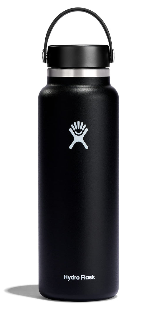 Hydro Flask Water Bottle - Insulated Stainless Steel - Wide Mouth Flex Lid, Non Spill, Leakproof and Refillable in 40 Oz