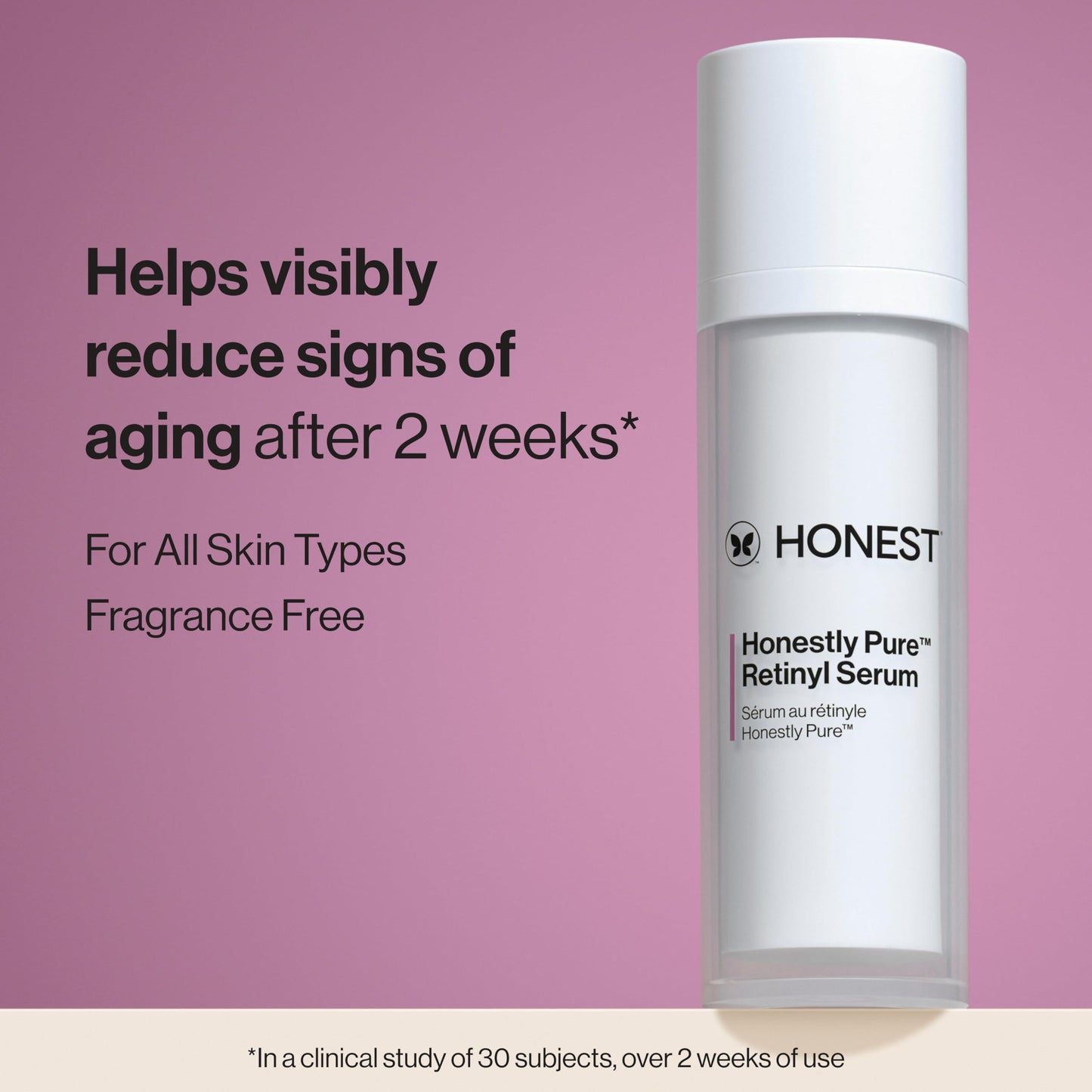 Honest Beauty Honestly Pure Nightly Retinyl Serum, Moisturizes Exfoliates Reduces Fine Lines, Gentle for Sensitive Skin, Fragrance-Free Vegan, 1 fl oz