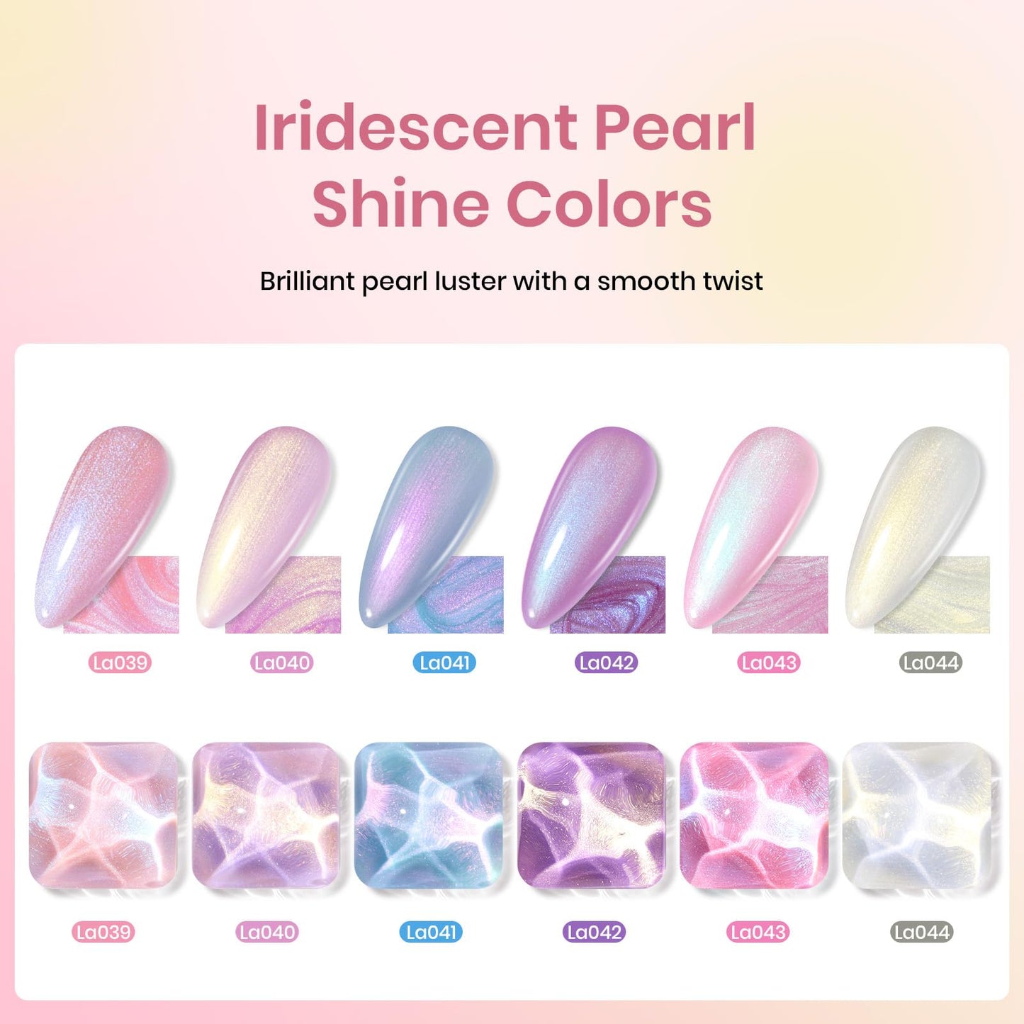 Beetles Pearl Gel Polish Set - 6 Colors Mermaid White Pink Purple Shimmer Swirl Shell Thread Effect, Soak Off UV Gel Polish for DIY Manicure & Nail Beauty and Personal Care beetles Gel Polish