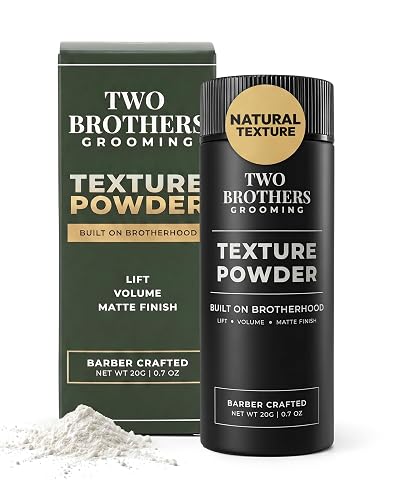 Two Brothers Grooming Texture Powder for Men, Barber Crafted Hair Styling Powder, Strong Hold Matte Finish, Adds Volume, Texture & Lift, Lightweight