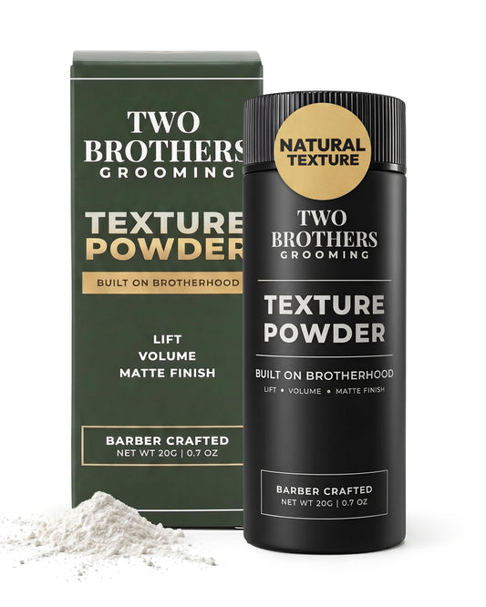 Two Brothers Grooming Texture Powder for Men, Barber Crafted Hair Styling Powder, Strong Hold Matte Finish, Adds Volume, Texture & Lift, Lightweight