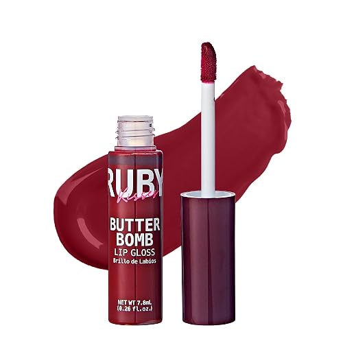 Ruby Kisses Butter Bomb Lip Gloss, High-Shine Non-Sticky Hydrating Plumping