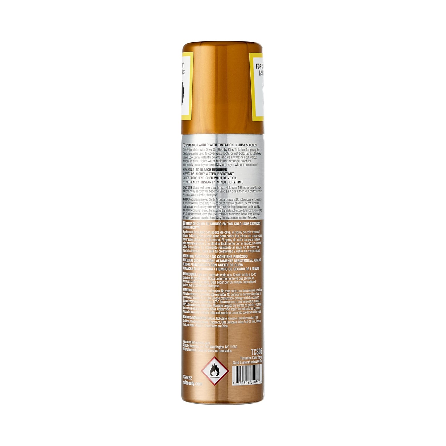 Red by Kiss Tintation Temporary Hair Color Spray 2.82oz, Quick-Dry & Smudge-Proof, Vivid Color Washable Hair Dye, Styling Spray Cosplay Halloween