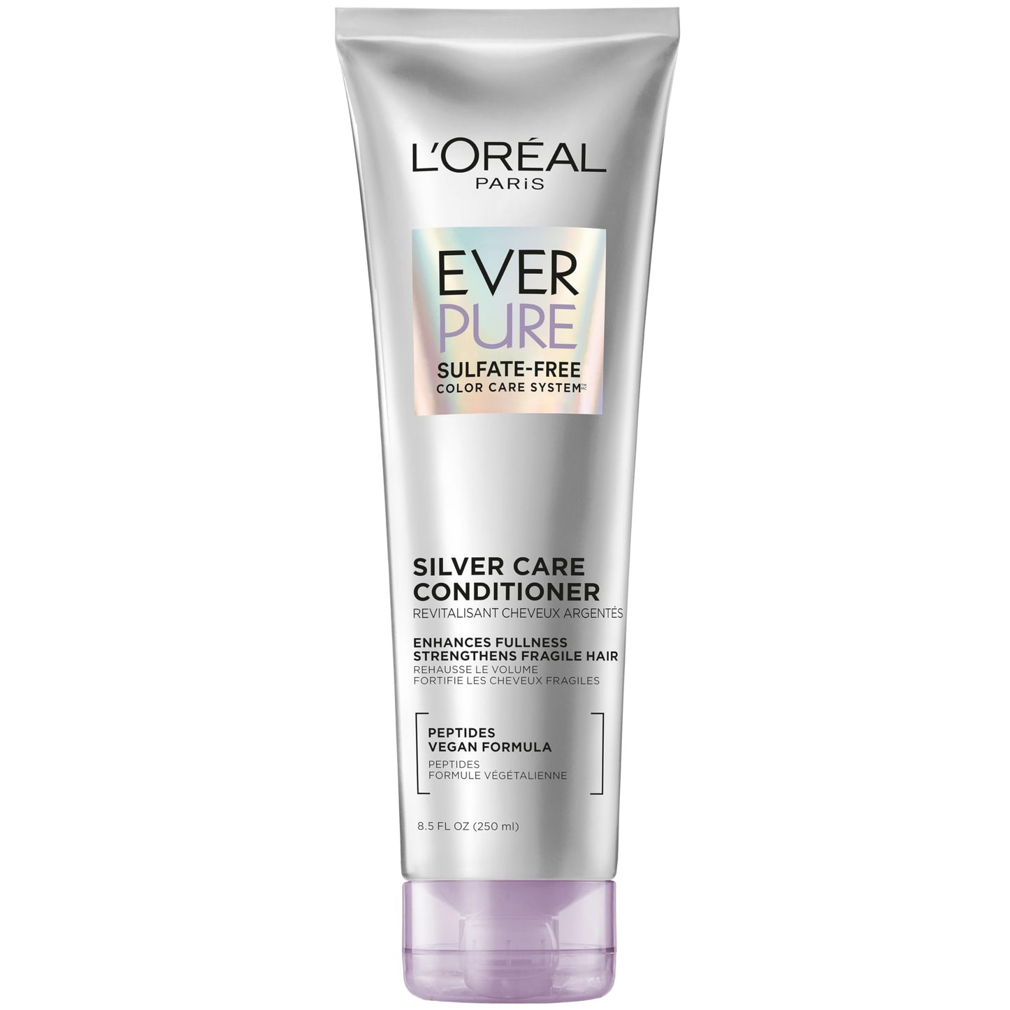 L'Oreal Paris EverPure Silver Care Sulfate Free Conditioner, Brightening and Nourishing Hair Care for Gray and Silver Hair, Vegan Formula