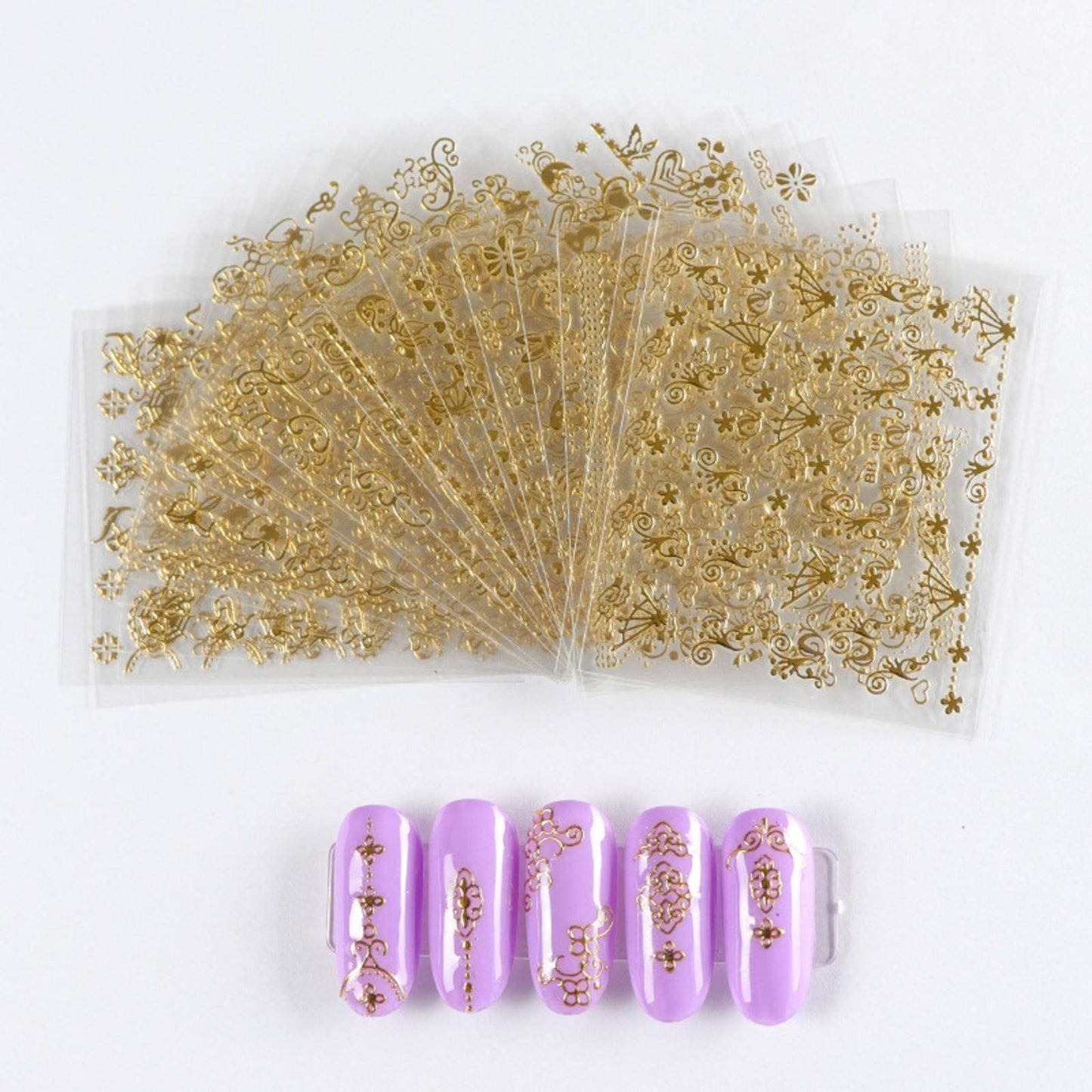 MBETA Gold Nail Art Sticker Decals 3D Exquisite Pattern Nail Art Bronzing Stickers Luxury Self-Adhesive Butterfly Flowers Valentine's Day Design DIY Beauty & Personal Care MBETA