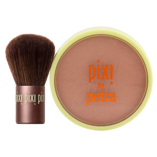 Pixi Beauty Bronzer + Kabuki | Hydrating, Silky Bronzing Powder with Included Brush | Perfectly Pigmented & Long-Wearing Bronzer | For Natural Warmth