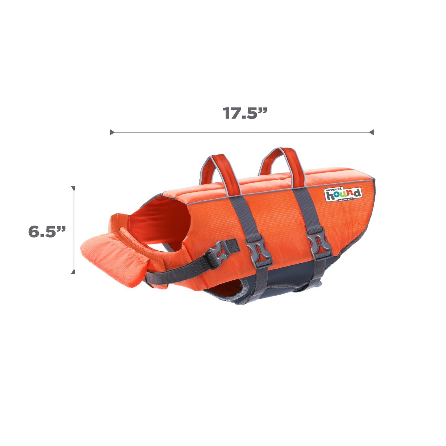 Outward Hound Granby Splash Dog Life Jacket - High Buoyancy Life Vest for Swimming & Boating, Water Safety, Large, Bright Orange