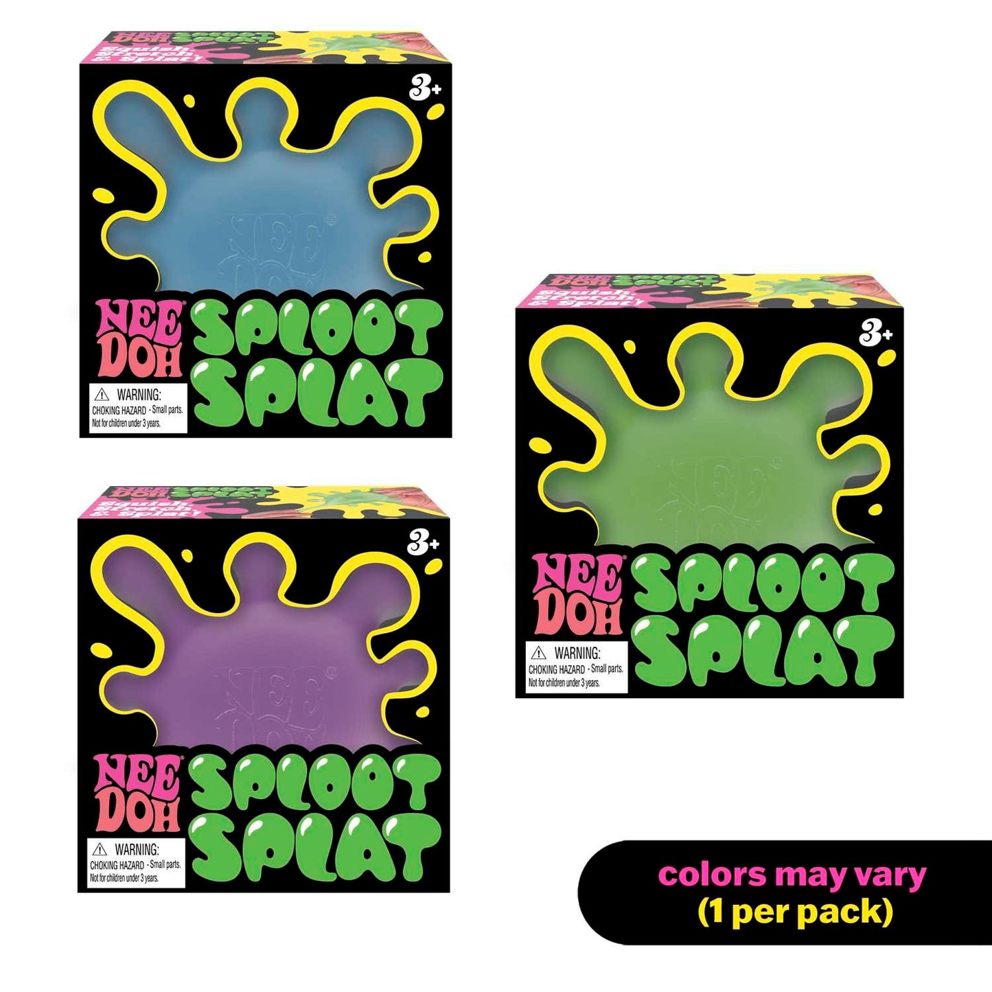 Schylling NeeDoh SplootSplat -The Splat That Sploots - Sensory Toy to Squish, Squeeze, and Pull - Ages 3 and Up - Color May Vary; One Per Pack