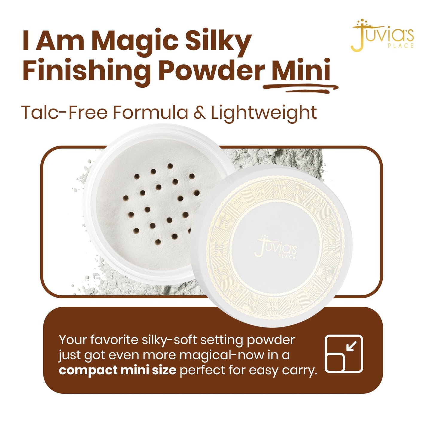 Juvia's Place I Am Magic Silky Finishing Powder Mini - Whipped Cream - Lightweight Loose Face Powder for Women, Makeup for Under Eye & Face - Talc