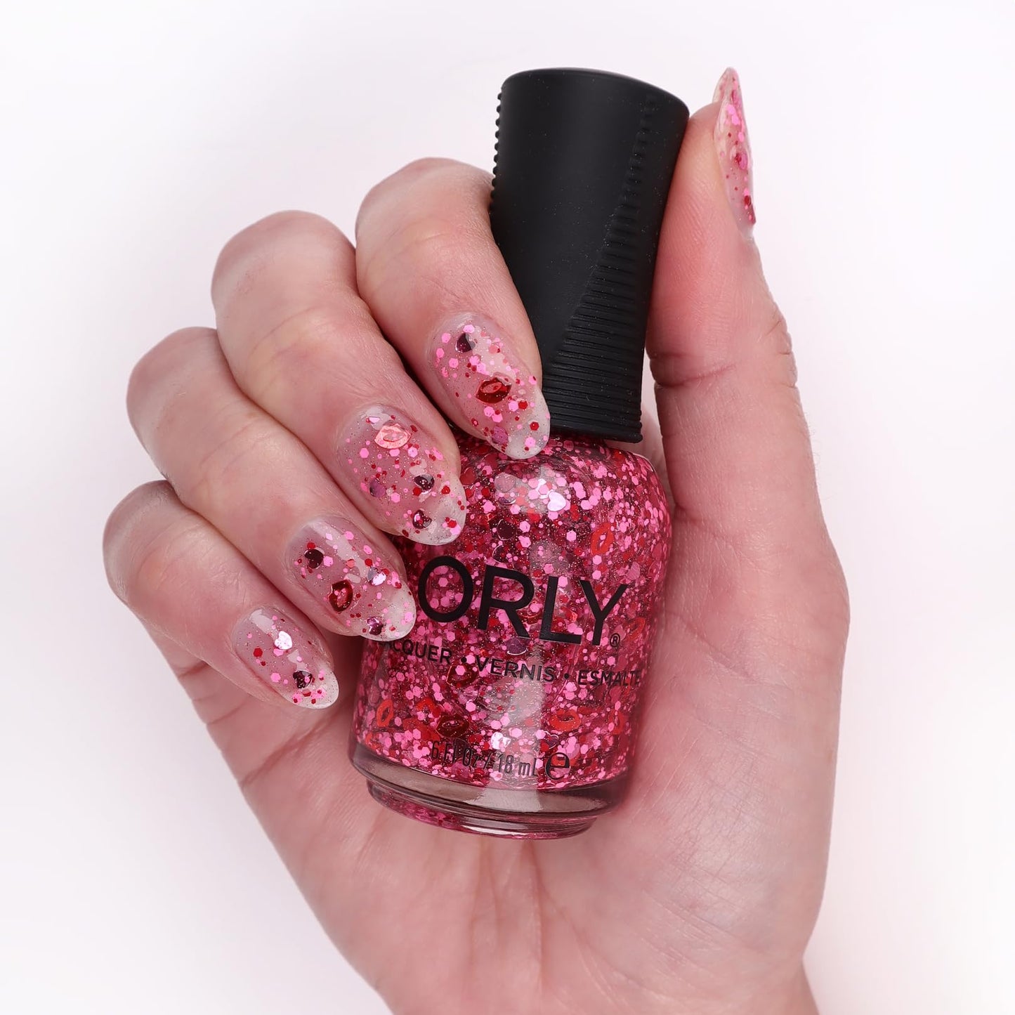 Orly Nail Polish Topper 'Kiss n Tell' | Heart & Lips Confetti Top Coat Beauty & Personal Care Orly