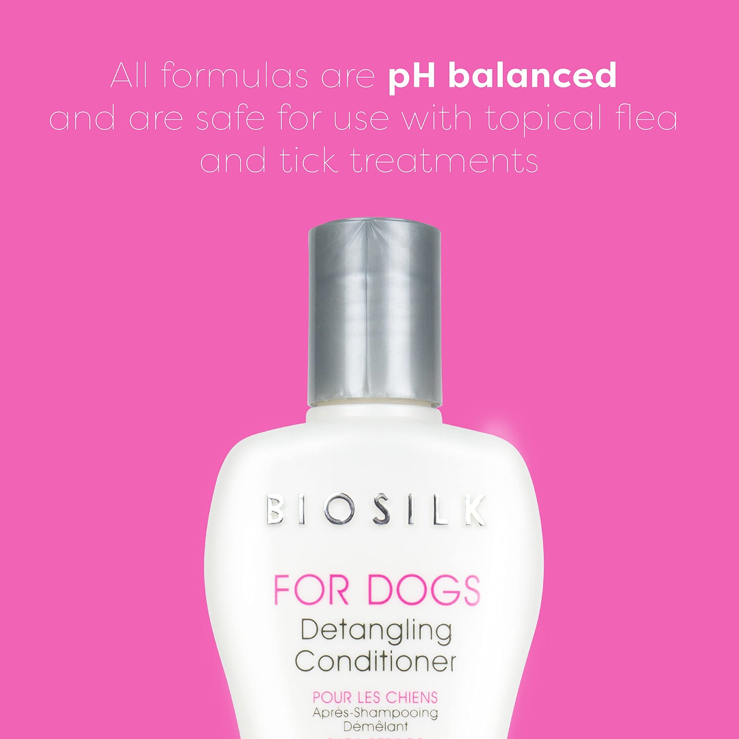 BioSilk for Dogs Silk Therapy Detangling Conditioner – Moisturizing Dog Hair Detangler & Dematting Spray, Tangle Remover, Grooming Supplies, 12 Fl Oz