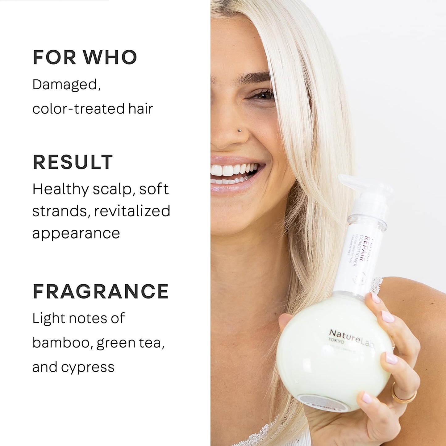NatureLab.TOKYO Perfect Repair Shampoo & Conditioner Duo - Japanese Shampoo & Conditioner for Damaged, Color-Treated Hair - Penetrates Roots