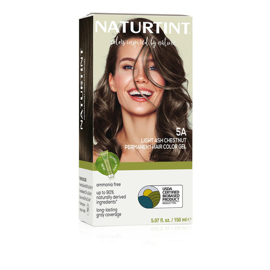 Naturtint 5A Light Ash Chestnut Permanent Hair Color (Pack of 1), Ammonia Free, Vegan, Cruelty Free, up to 100% Gray Coverage, Long Lasting Results
