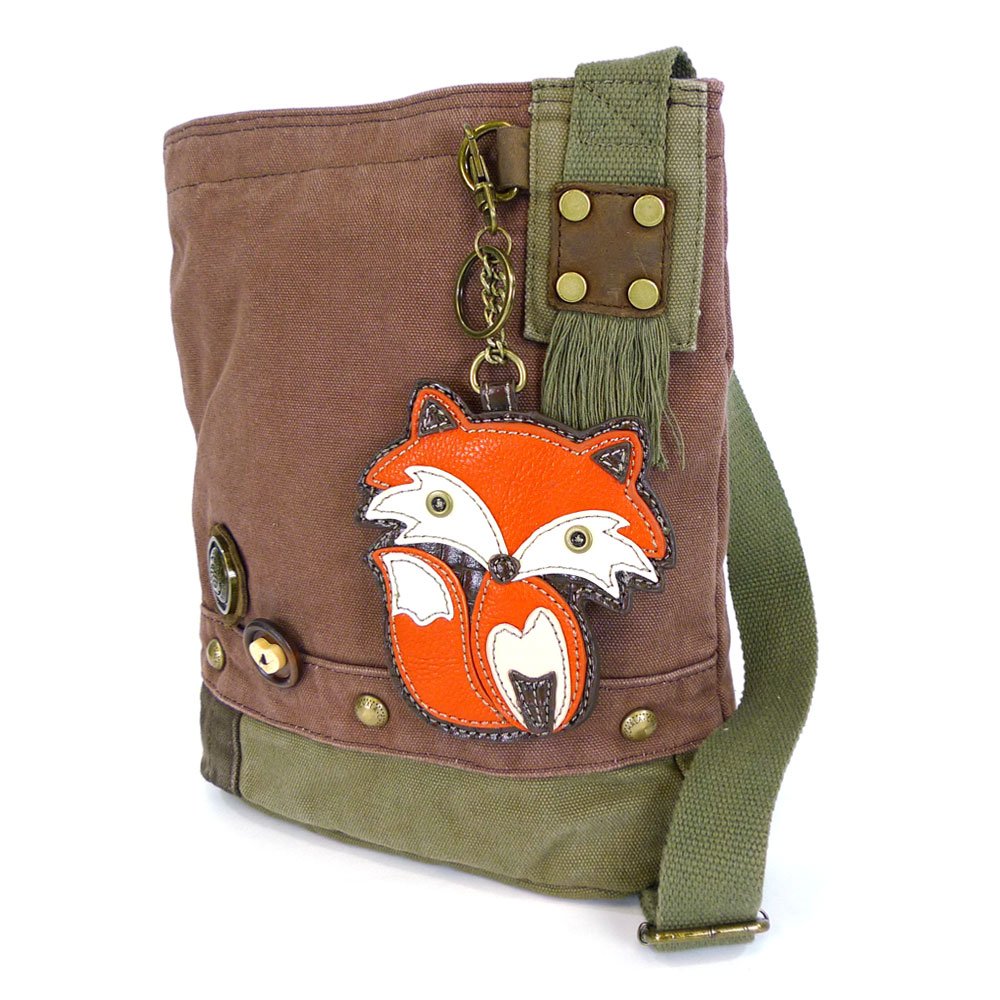 CHALA Handbag Canvas Crossbody Messenger Bags - FOX with coin purse (Mauve)