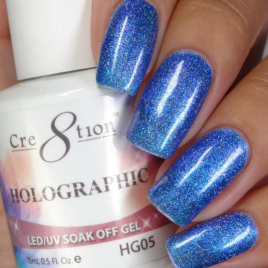 [HG05] Cre8tion - Holographic Collection Soak Off Gel [Easy Application] LED/UV cured 15mL/0.5 fl oz Beauty & Personal Care Cre8tion