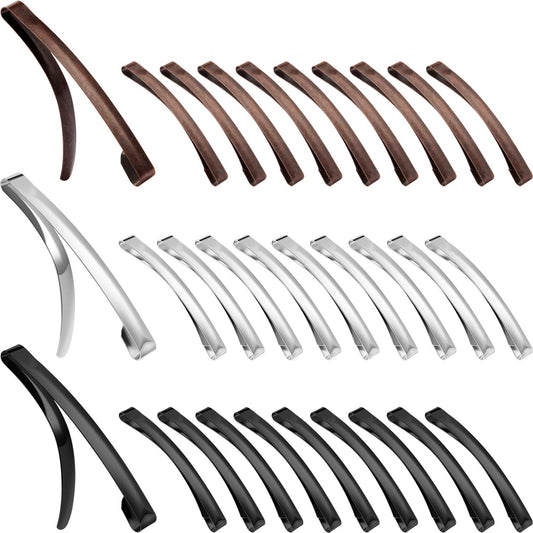 Hotop 30 Pieces Open Center Metal Barrettes Anti-slip Metal Hair Clip for Women, Assorted Colors(Slide Barrette,Black, Silver)