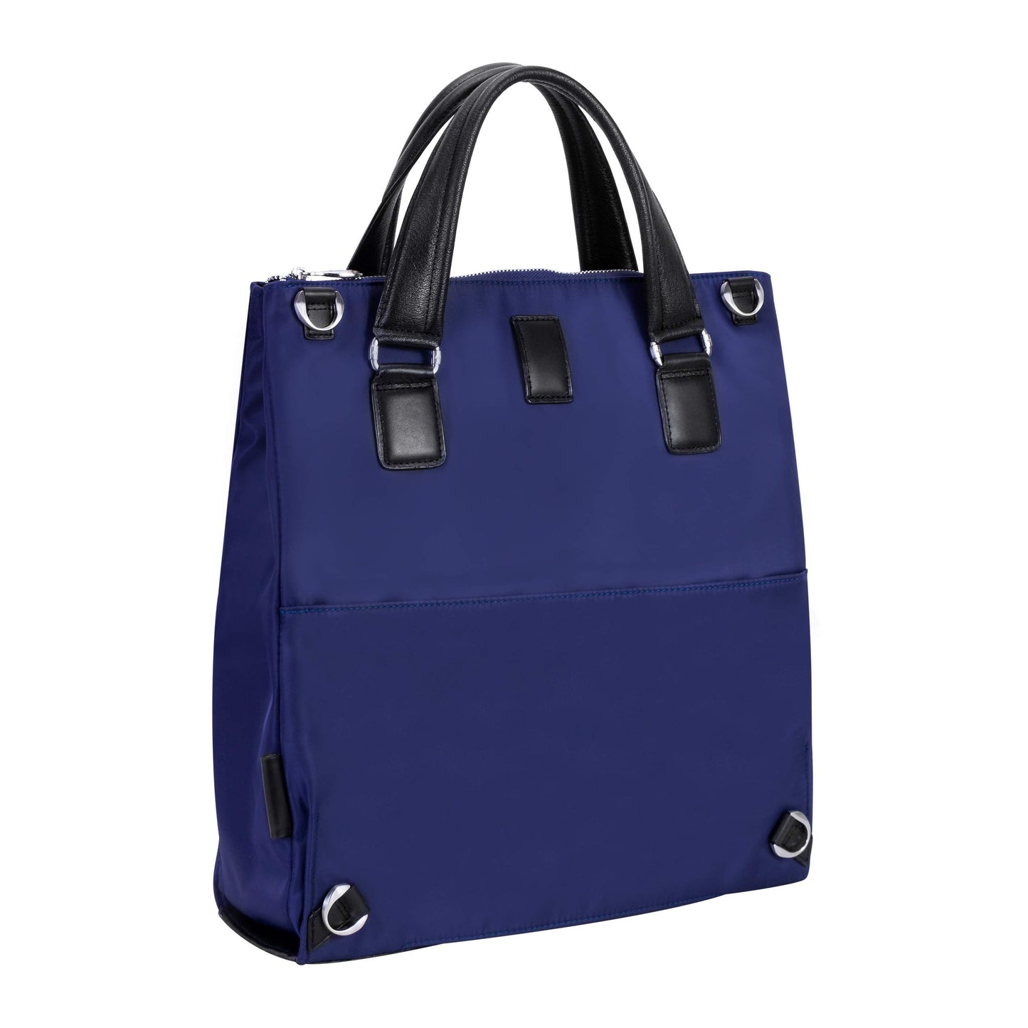 McKleinUSA N Series, Sofia, Nano Tech-Light Nylon with Leather Trim, 3-in-1 Nylon Ladies' Convertible Backpack Tote, Navy (18547), One Size