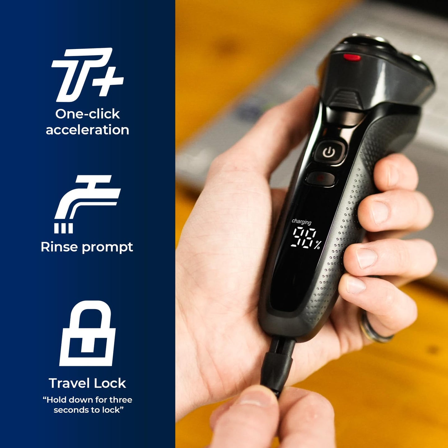 rategist ??-????-?? Electric Razor for Men: IPX7 Waterproof Electric Shavers for Men - Adjustable One Touch Acceleration, Professional Results at Home Beauty and Personal Care rategist