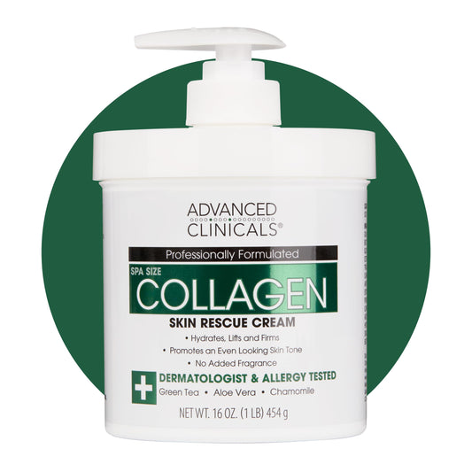 Advanced Clinicals Collagen Cream Body & Face Moisturizer | Dry Skin Rescue Collagen Lotion | Skin Tightening Cream | Firming + Tightening Lotion |