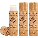 Bee Bella Lip Balm, Candy Cane, 3 Pack - Hydrating, Moisturizing Lip Care, 100% Natural, Original Organic Beeswax with Vitamin E, Handmade in USA